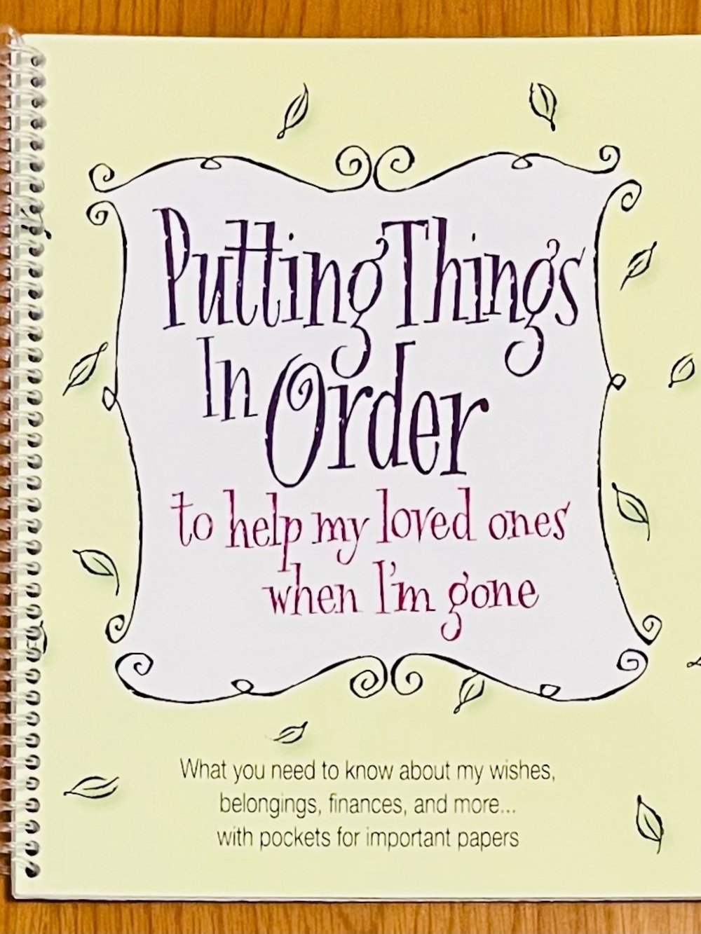 Putting Things In Order - Yellow Spiral Home Office Planner